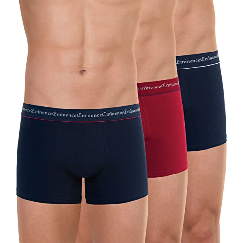 Eminence Business, Herren-Boxershorts, Mehrfarbig (Marine/Rouge/Anthrazit), Medium, 3er-Pack von Eminence