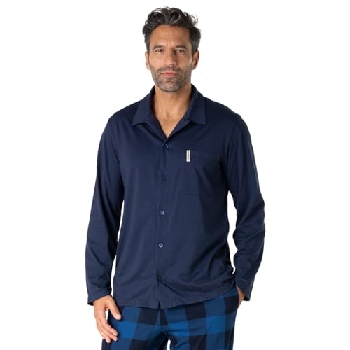 Eminence Herren Coton Soft Lu08 Pyjamaset, Marineblau/Preußisches Blau, XXL von Eminence