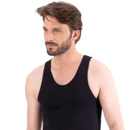 Eminence Herren Reine Baumwolle Tank Top Tanktop, Schwarz, S von Eminence