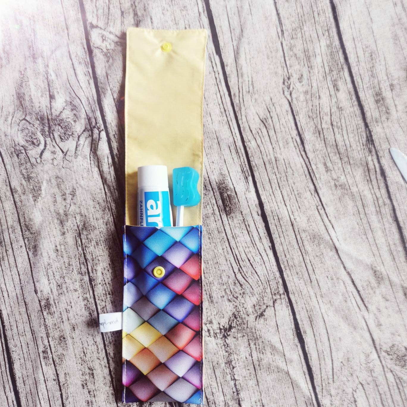 Colorful Cutlery Case For Woman, Eco-Friendly Storage, Gift Women, Travel Case, Pink Mandala Pouch, Utensil von Emishepherd