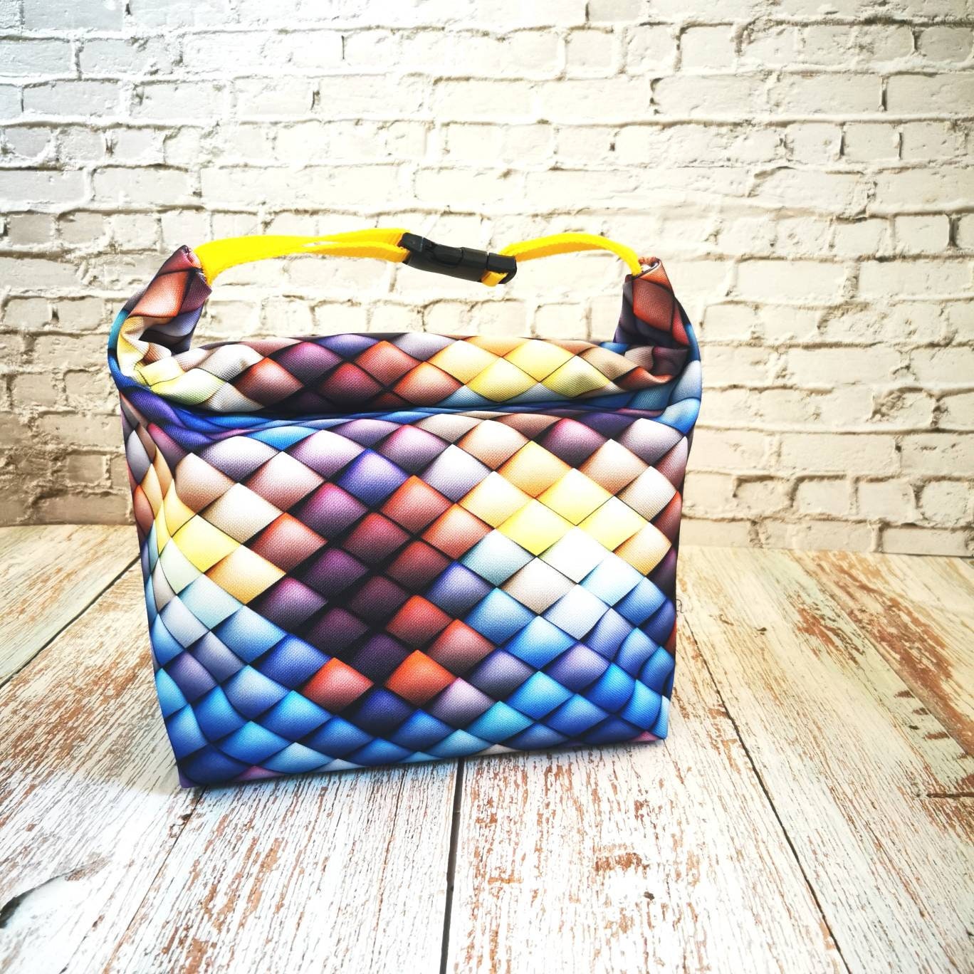 Colorful Lunch Bag, Rainbow Food Bag For Women, School, Bag Office, Washable Bag, Zero Waste von Emishepherd