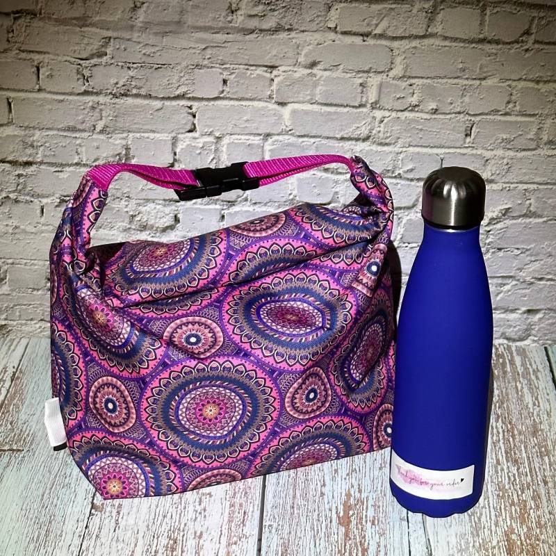 Lunch Bag Mit Pink Mandala-Muster - Isolierte Brottasche Für Frauen Wiederverwendbare Thermotasche von Emishepherd