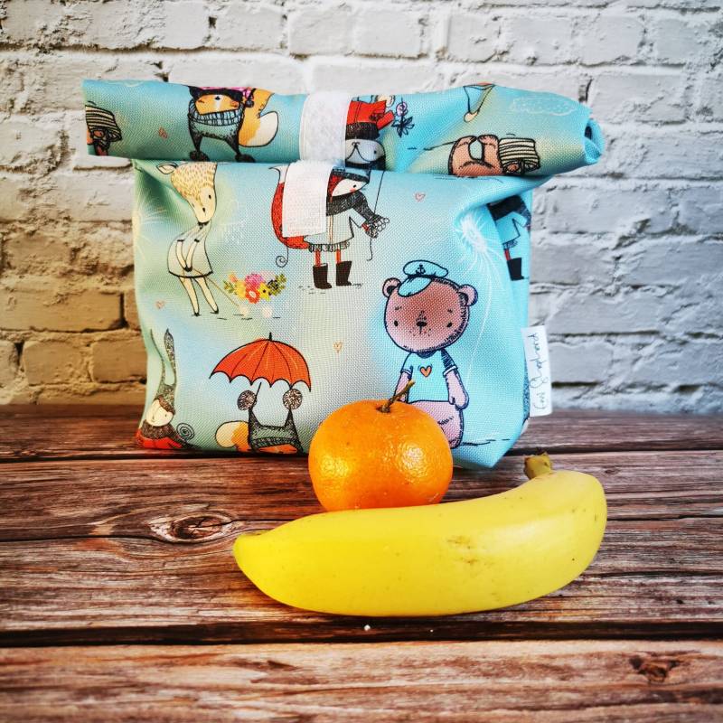 Toddler Lunch Bag, Snack Bag Kids, Bear Sandwich School Lunch, Deer Food Nursery Zero Waste von Emishepherd