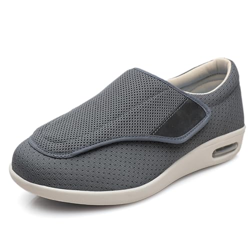 Emisünde Diabetikerschuhe for Damen und Herren, Verstellbarer Verschluss, Leicht und Atmungsaktiv, Breite Version Sportschuhe for Diabetiker, Sommer und Herbst Freizeit(Gray,53 EU) von Emisünde