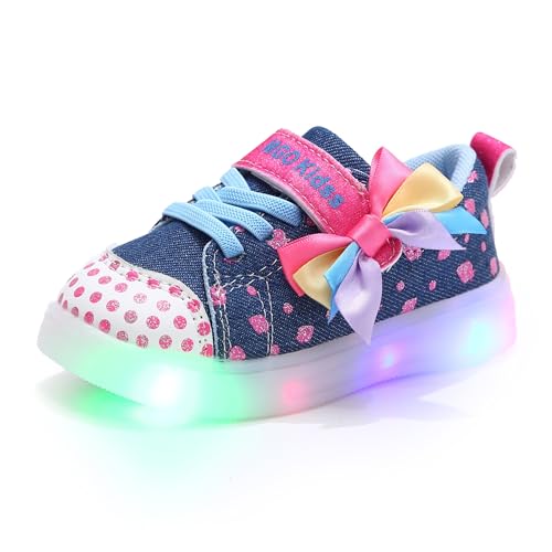 Emisünde Frühlings und Herbst Sneaker for Kinder, Sportschuhe, Segeltuchschuhe, LED-Leuchtschuhe for Unisex im Alter von 1–6 Jahren, Trainings-Freizeitschuhe for Mädchen(Lila,27 EU) von Emisünde