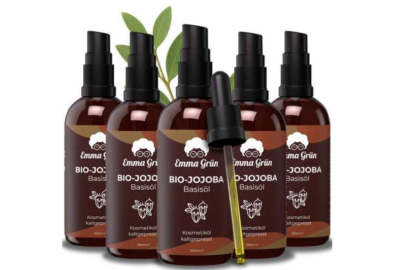 Emma Grün Körperöl Bio Jojobaöl Kaltgepresst 100ml [100% REIN], ‎Spendet Feuchtigkeit, zieht schnell ein, vielseitig einsetzbar von Emma Grün