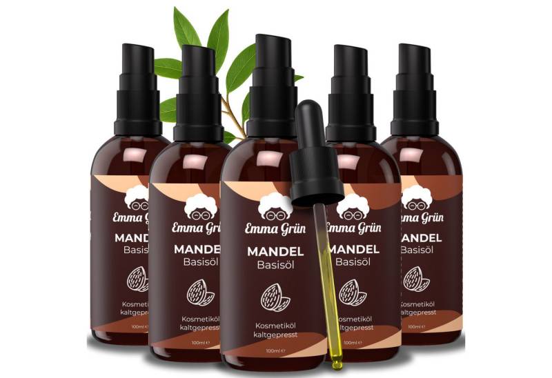 Emma Grün Körperöl Bio Mandelöl Kaltgepresst 100ml [100% REIN], Kaltgepresst, Unraffiniert, Babyöl, Für die tägliche Hautpflege von Emma Grün