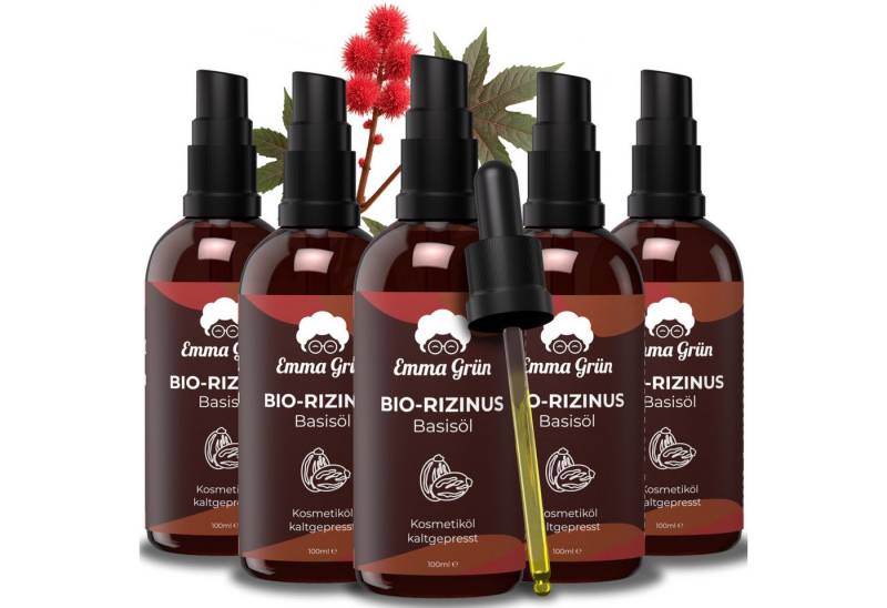 Emma Grün Körperöl Rizinus Öl Kaltgepresst 100ml [100% REIN], ‎Kaltgepresst, Unraffiniert, Hexanfrei von Emma Grün