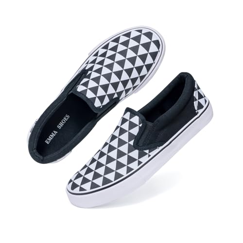 Low-Top Slip Ons Damen Mode Sneakers Casual Canvas Sneakers für Frauen Bequeme Flats Atmungsaktive Gepolsterte Innensohle Slip on Sneakers Frauen Low Slip on Schuhe, Checker, 39 EU Low-Top Slip Ons Damen Mode Sneakers Casual Canvas Sneakers für Frauen Bequeme Flats Atmungsaktive Gepolsterte Innensohle Slip on Sneakers Frauen Low Slip on Schuhe, Checker, 39 EU von Emma Shoes
