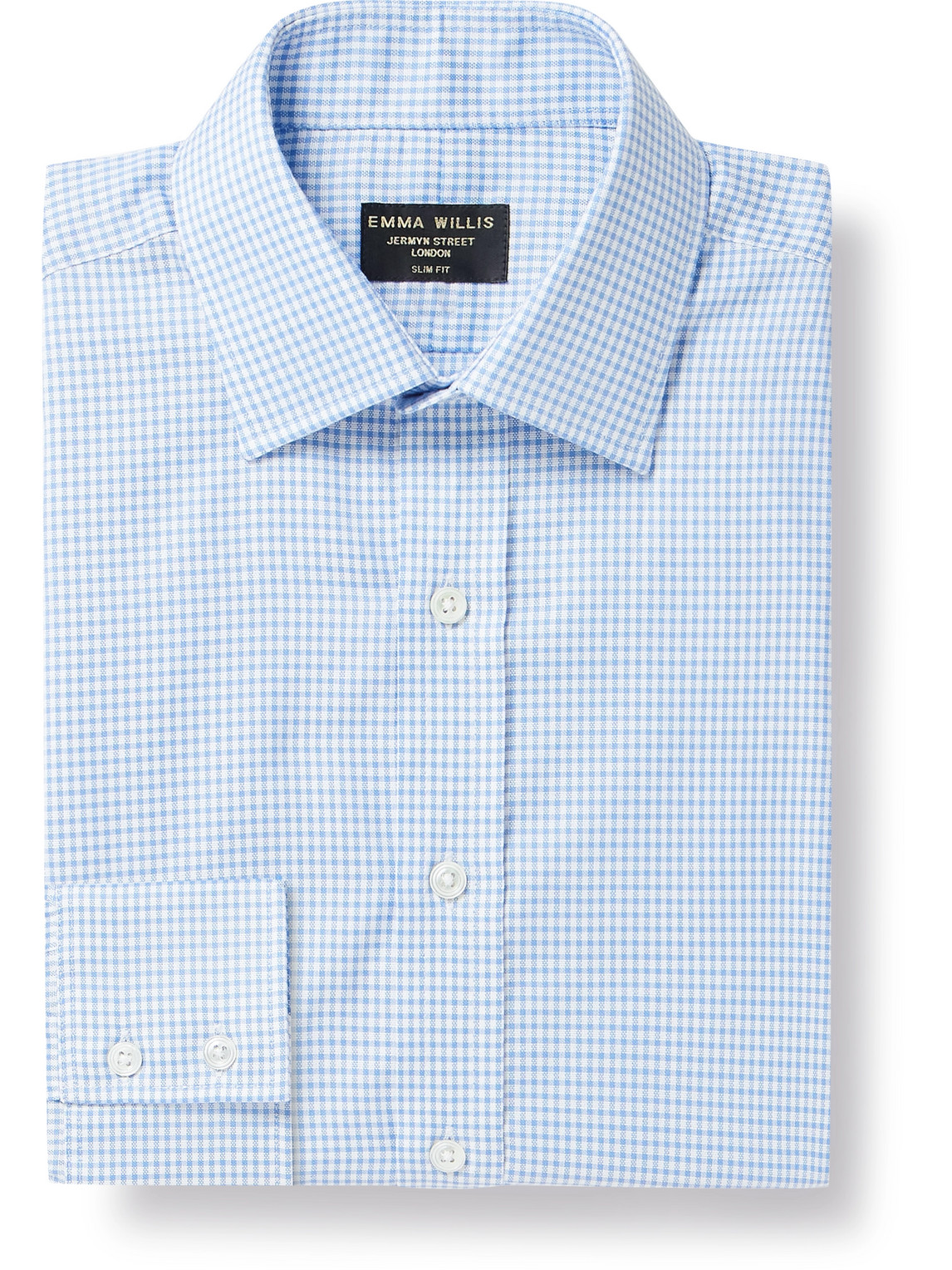 Emma Willis - Slim-Fit Checked Cotton Oxford Shirt - Men - Blue - UK/US 15.5 von Emma Willis