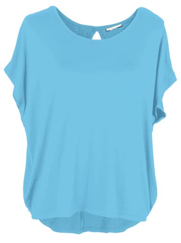 Emma & Giovanni - Basic Sommer T-Shirt/Oberteile Kurzarm - Damen (Pastellblau, XL) von Emma & Giovanni