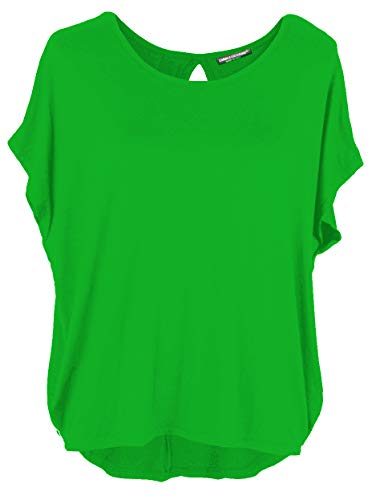 Emma & Giovanni Damen Basic Sommer T-Shirt/Oberteile Kurzarm, Grün, Gr.- DE 42-44 (Herstelleretikett XL) von Emma & Giovanni