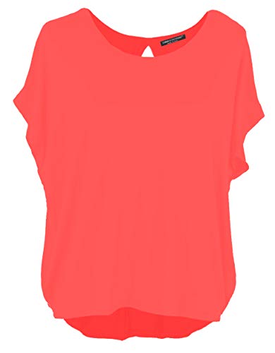 Emma & Giovanni Damen Basic Sommer T-Shirt/Oberteile Kurzarm, Orange, Gr.- DE 42-44 (Herstelleretikett XL) von Emma & Giovanni