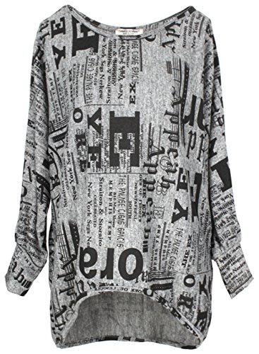 Emma & Giovanni - Oversize Langarmshirt/Pullover- Damen (M, Grau) von Emma & Giovanni