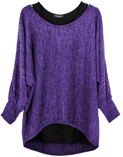 Emma & Giovanni - Oversize Pullover (2 Stück) - Damen (S-M, Violett) von Emma & Giovanni