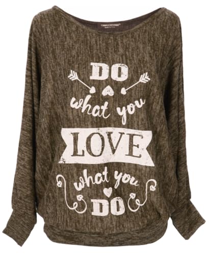 Emma & Giovanni - Pullover/Sweatshirt Love Loose Fit - Damen (Braun, L-XL) von Emma & Giovanni