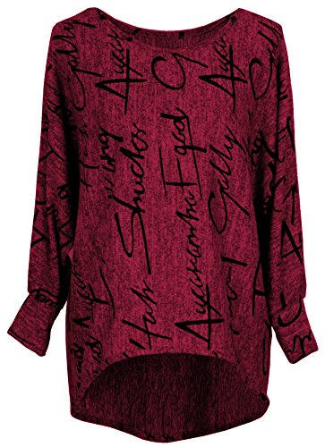 Emma & Giovanni - Pullover/Sweatshirt Oversize- Damen (M, Bordeaux) von Emma & Giovanni