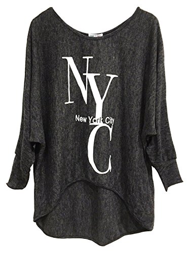 Emma & Giovanni - Pullover Mit Druck- Damen (XL, Schwarz) von Emma & Giovanni