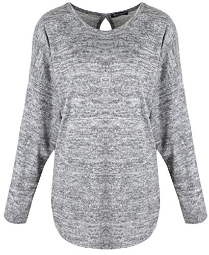 Emma & Giovanni - Pullover Mit offen zurück - Damen (Grau, XL-XXL) von Emma & Giovanni