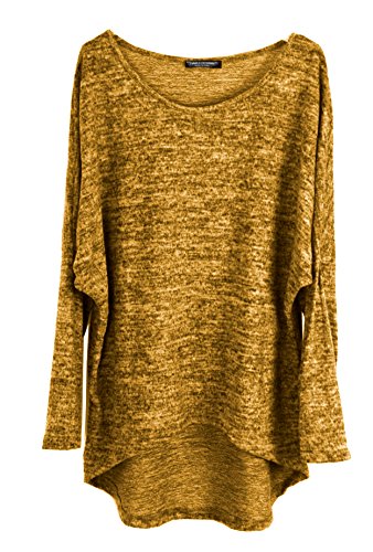 Emma & Giovanni - Pullover Tunika T-Shirt Oversize - Damen (Ocker, S-M) von Emma & Giovanni