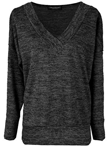 Emma & Giovanni - Pullover V-Ausschnitt - Damen (Schwarz, S-M) von Emma & Giovanni