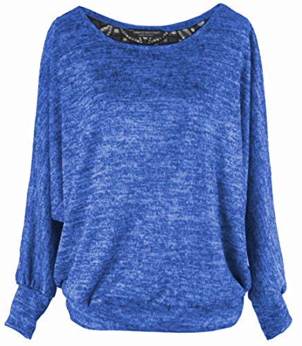 Emma & Giovanni - Sweatshirt Pullover Mit Spitzenrücken, Loose Fit - Damen (Royalblaue, L-XL) von Emma & Giovanni