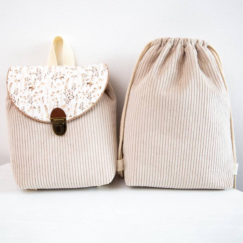 Set De Sacs Fait Main "Herbes" - Sac À Dos Maternelle Set De Sacs Fait Main "Herbes" - Sac À Dos Maternelle von EmmaAccessoires