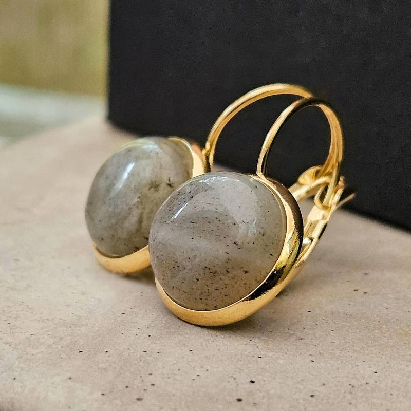 Ohrringe Edelstahl Vergoldet Labradorite Schmuckstein Cabochons Creolen Brisuren Geschenk Für Sie Ohrringe Edelstahl Vergoldet Labradorite Schmuckstein Cabochons Creolen Brisuren Geschenk Für Sie von EmmaBlume