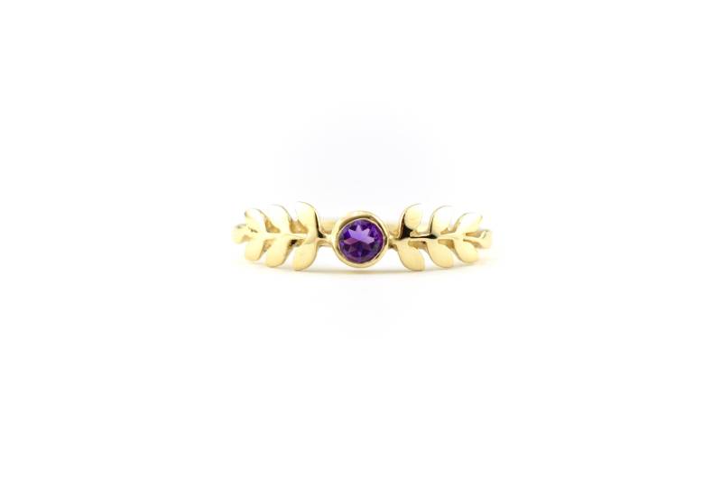 Lorbeerkranz-Abschluss-Ring | Lila Und Gold Oder Silber Edelstein Ring Natürlicher 14K Geburtssteinring Lorbeerkranz-Abschluss-Ring | Lila Und Gold Oder Silber Edelstein Ring Natürlicher 14K Geburtssteinring von EmmaBrookeJewelry