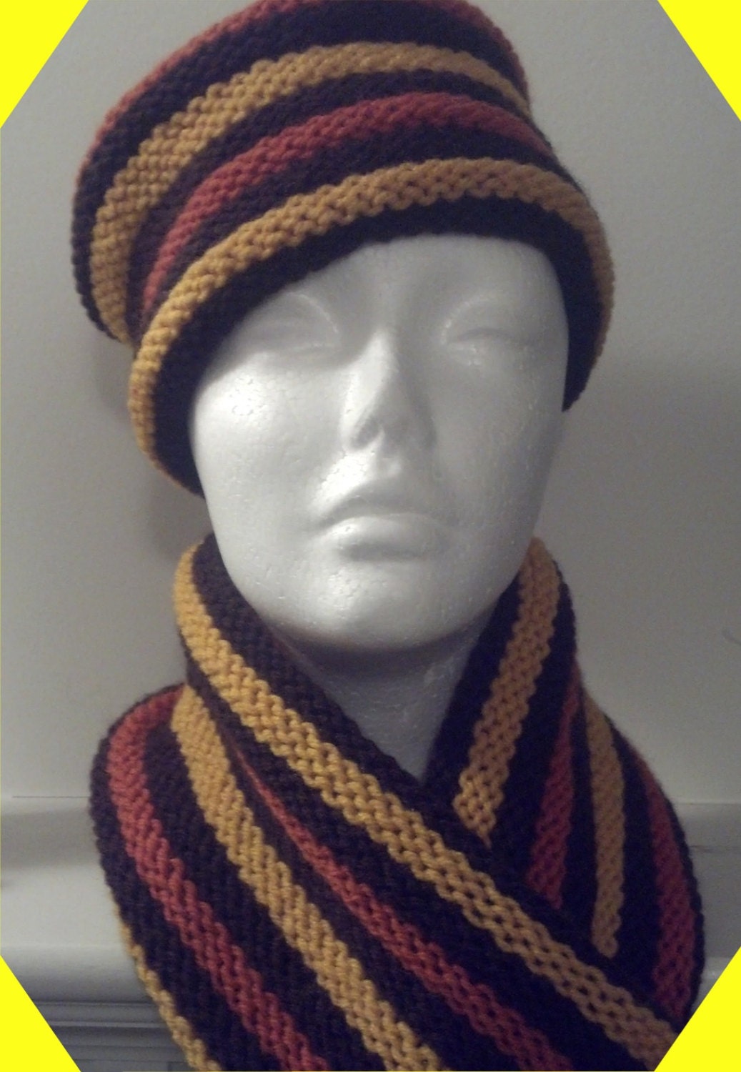 Herbst Gestreifte Mütze Und Schal Set Herbst Gestreifte Mütze Und Schal Set von EmmaDavisBoutique