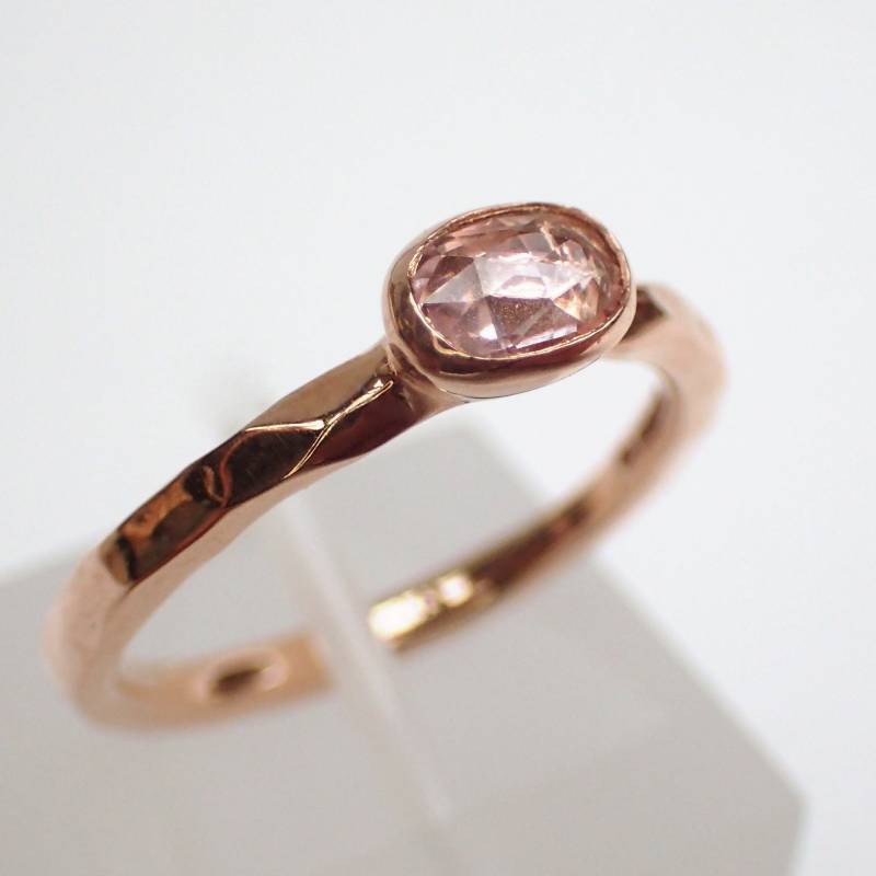Pink Saphir Rosenschliff Roségold Verlobungsring Größe M von EmmaElizabethWatson