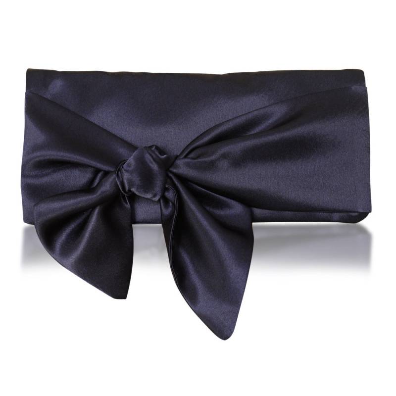 Navy Oder Schwarz Satin Clutch Handtasche Mit Schleife, Mutter Der Braut Hope Navy Oder Schwarz Satin Clutch Handtasche Mit Schleife, Mutter Der Braut Hope von EmmaGordonLondon