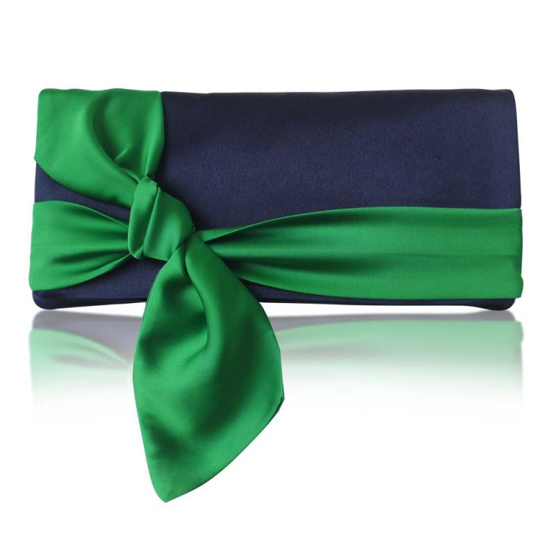 Navy Und Smaragd Satin Schleife Clutch Geldbörse Handtasche, Brautmutter Piper Navy Und Smaragd Satin Schleife Clutch Geldbörse Handtasche, Brautmutter Piper von EmmaGordonLondon