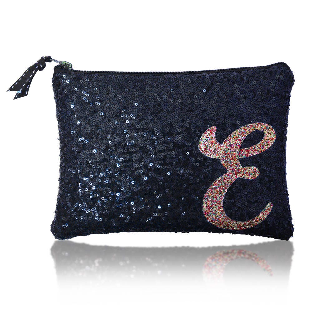 Navy Oder Schwarz Pailletten Zip Top Handtasche Navy Oder Schwarz Pailletten Zip Top Handtasche von EmmaGordonLondon