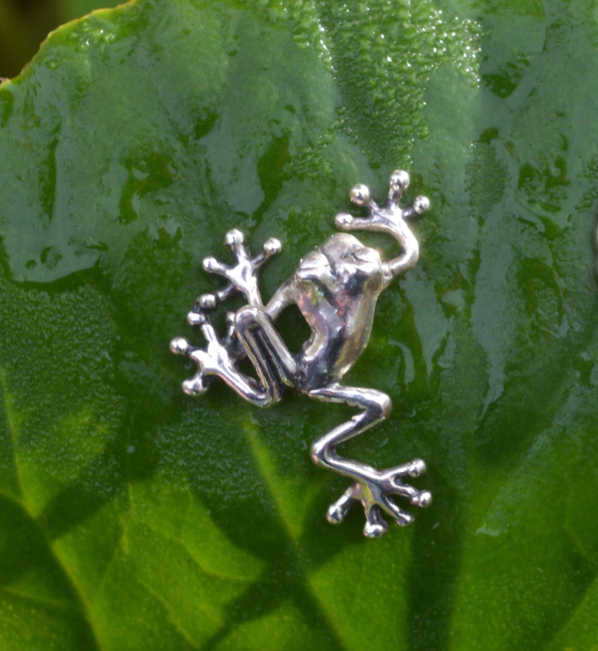 sterling Silber Frosch Anstecknadel - Handgemachte Rotaugen Laubfrosch Brosche von EmmaKeatingJewellery
