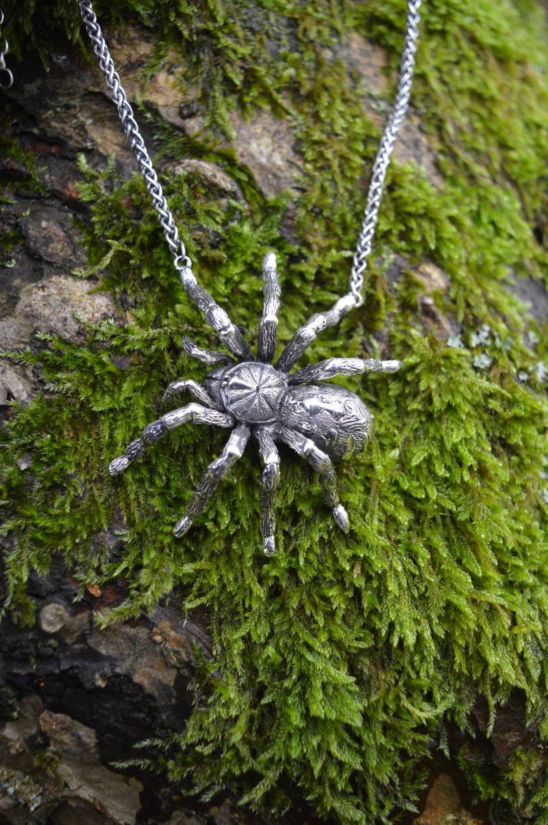 Kürbis Patch Vogelspinne Anhänger Aus Sterling Silber von EmmaKeatingJewellery