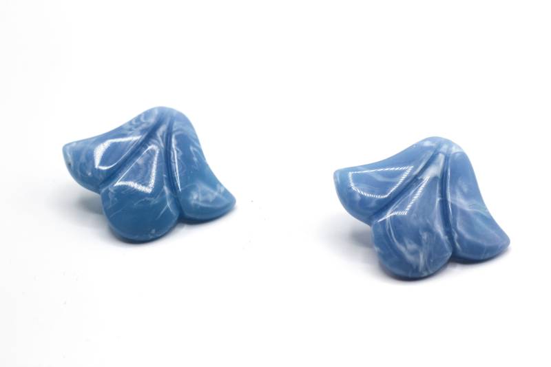 Kunststoff Blau Fan Ohrringe von EmmaLondonVintage