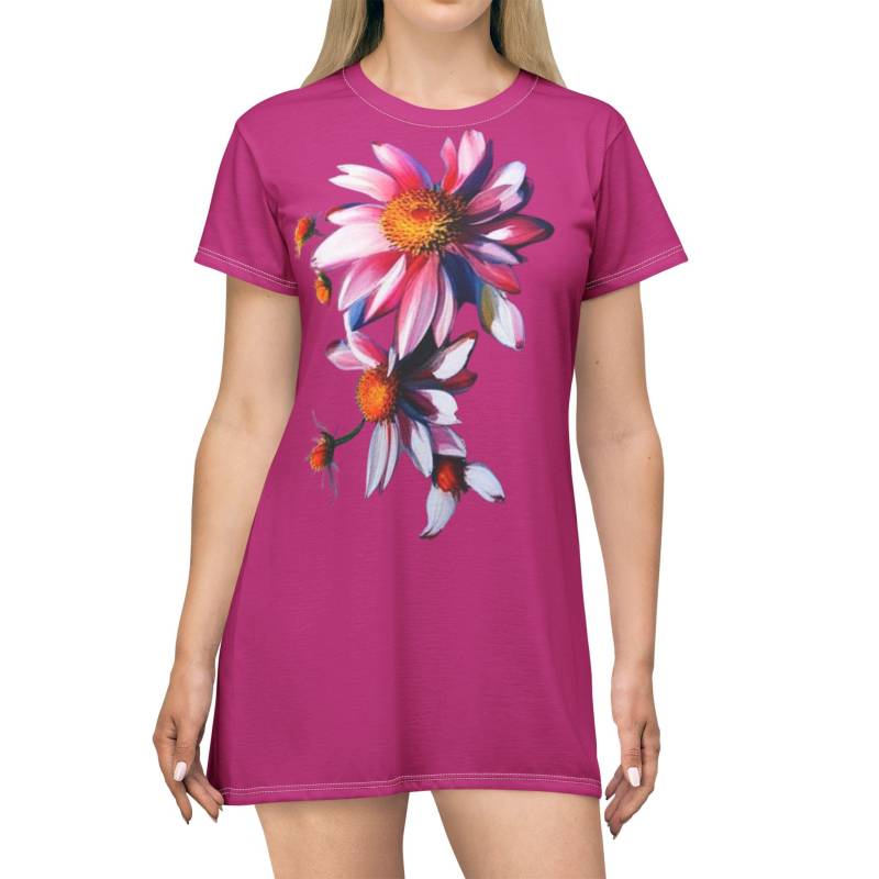 T-Shirt Dress | Aop Mini, Mini-Dress, Modisch Blume in Pink Flowerdress, Blumenkleid, Pink-Flower T-Shirt Dress | Aop Mini, Mini-Dress, Modisch Blume in Pink Flowerdress, Blumenkleid, Pink-Flower von EmmaPetersKreationen