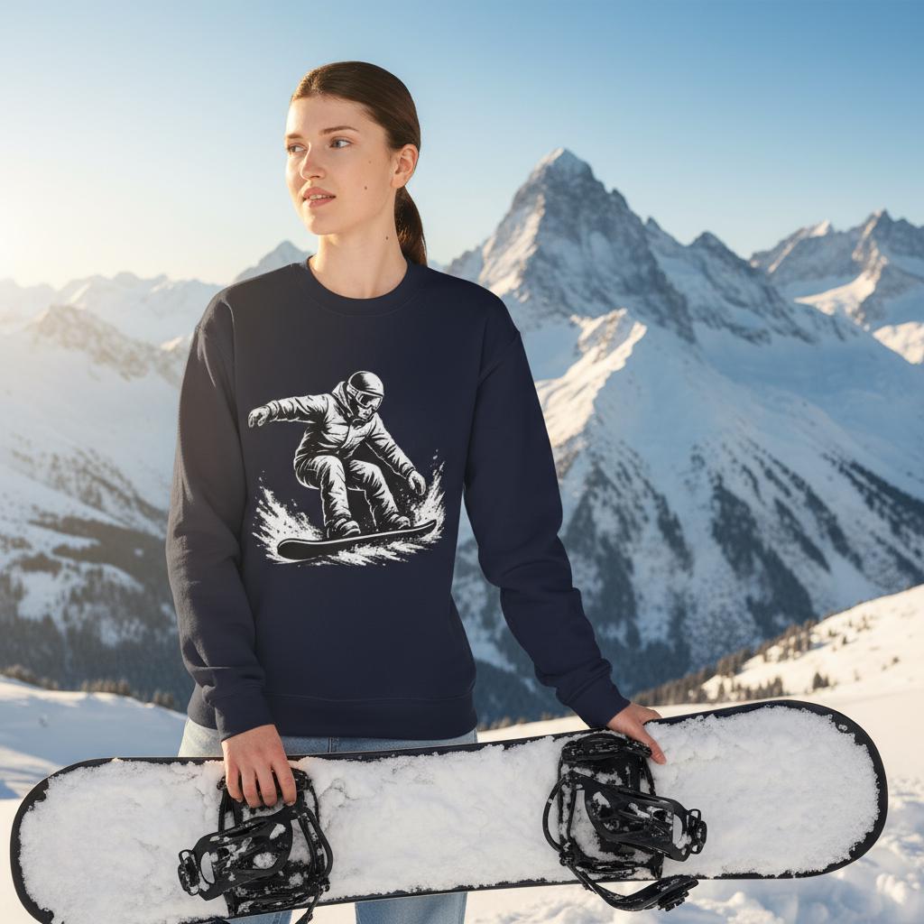 Unisex Sweatshirt, Sweatshirt For Snowboard Lovers, Casual Wear, Winter Sports Wear von EmmaPetersKreationen