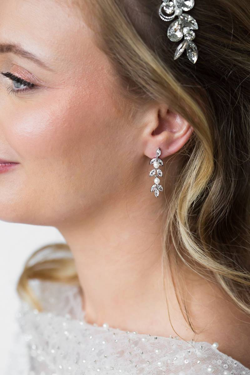 Perle Braut Ohrringe | Kristall Hochzeit Brautschmuck Hochzeitsschmuck Tropfen Brautjungfer Geschenk von EmmaRoseTreasures