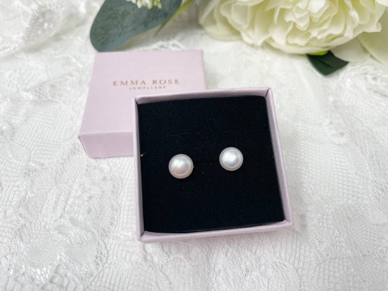 sterling Silber Süßwasser Perle Ohrstecker Brautschmuck sterling Silber Süßwasser Perle Ohrstecker Brautschmuck von EmmaRoseTreasures