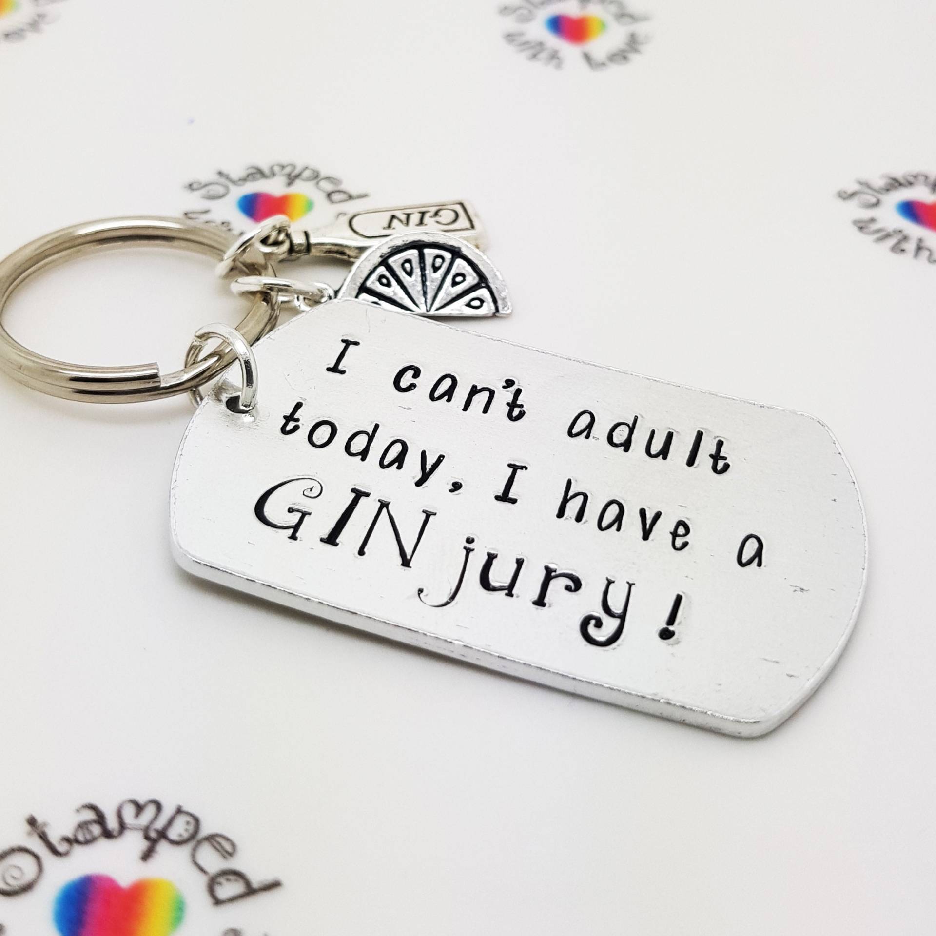 Gin Lovers Schlüsselanhänger - Ginjury von EmmaStampedwithLove