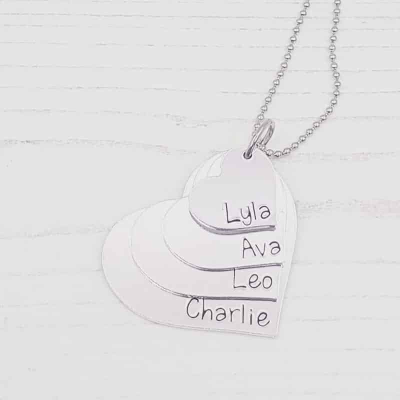 stacking Herz Halskette von EmmaStampedwithLove