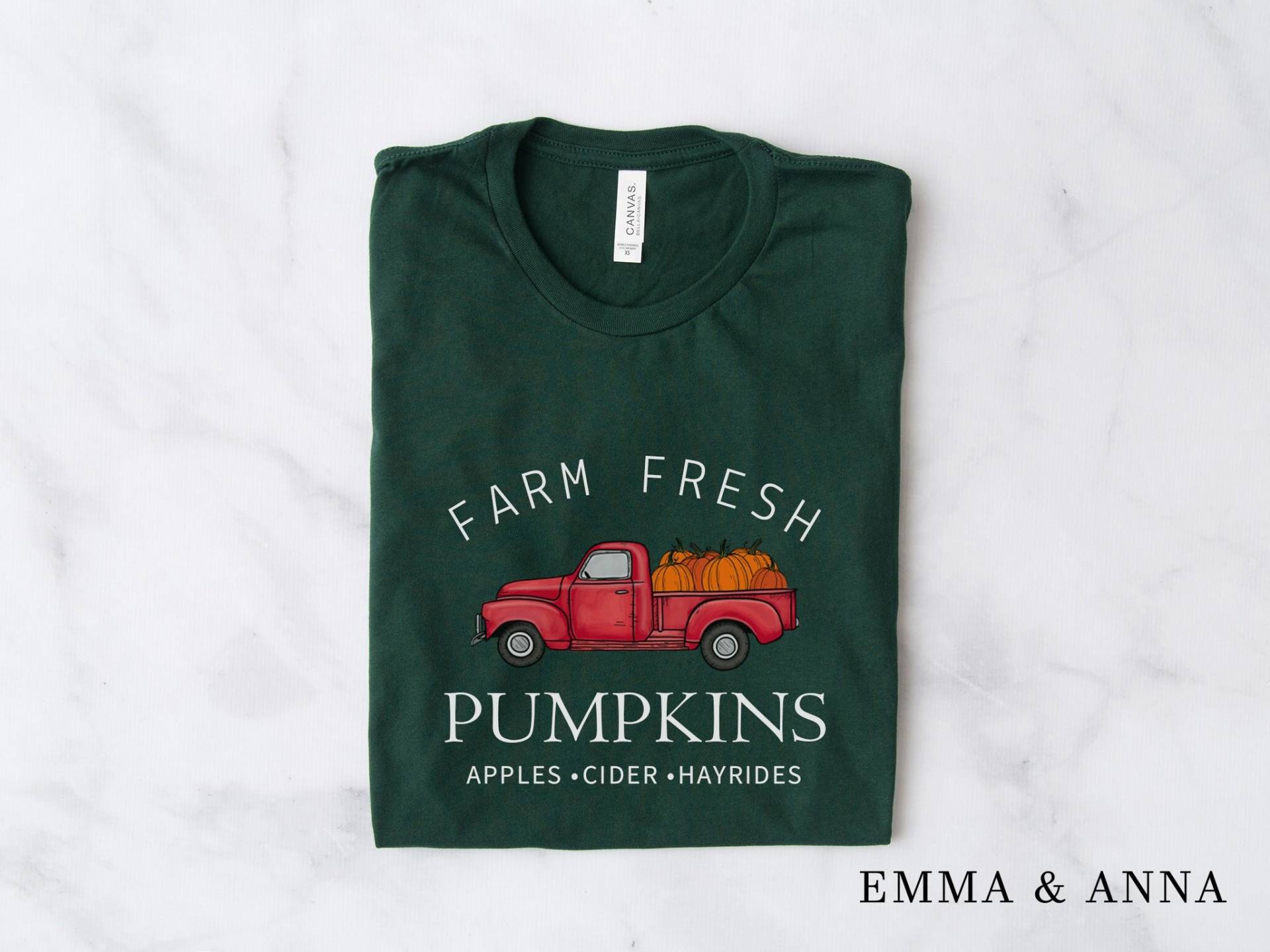 Farm Fresh Pumpkins Shirt, Herbst Shirts Für Frauen, Kürbis T-Shirt, Crewneck, Gewürz Aufnäher Shirt von EmmaandAnnaApparel