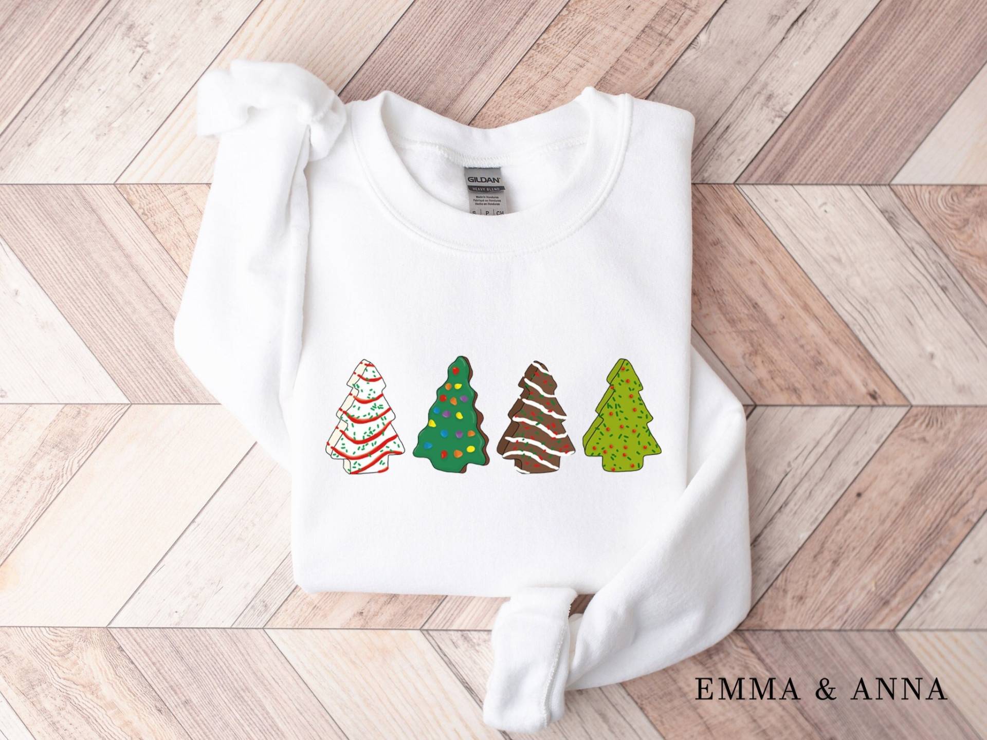 Weihnachtspullover Für Frauen, Weihnachtspullover, Weihnachtsbaum Sweatshirt, Weihnachtskuchen Sweatshirt von EmmaandAnnaApparel