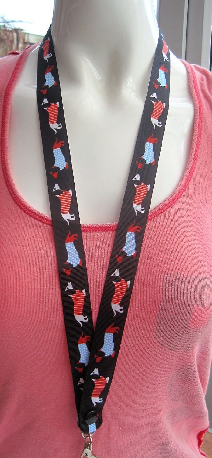 Dackel Hund Winnie Handgemachter Lanyard Ausreißer Id Halter von Emmabeescrafts