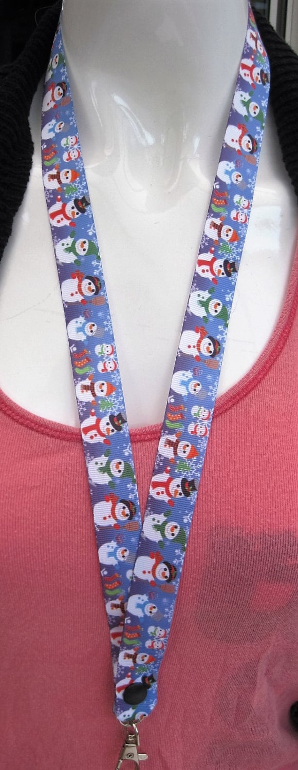Weihnachten Schneemann Und Santa Schlüsselband Schlüssel, Pfeife, Id Abzeichen Keyring Schule Geschenk Ripsband von Emmabeescrafts