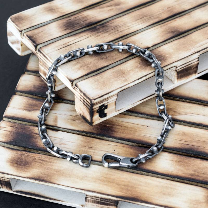 Jewellery Gift For Men Handgemachter Schmuck Geschenk Für Ihn Sterling Silber Armband Männer Gothic Kettenarmband Steampunk von EmmanuelaForMen