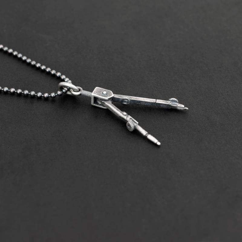 Oxidierte Sterling Silber Kompass Halskette | Architekt Schmuck Geschenk von EmmanuelaForMen