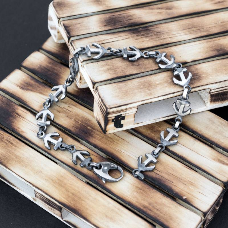 sterling Silber Kette Anker Armband Für Männer | Gothic Herren Nautik Geschenke Schmuck Ihn Einzigartiges Geschenk Papa von EmmanuelaForMen